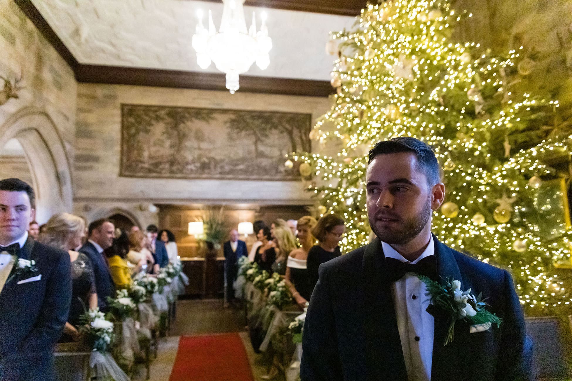 Waterford Castle Christmas Wedding Ceremony Photography Katie Kav