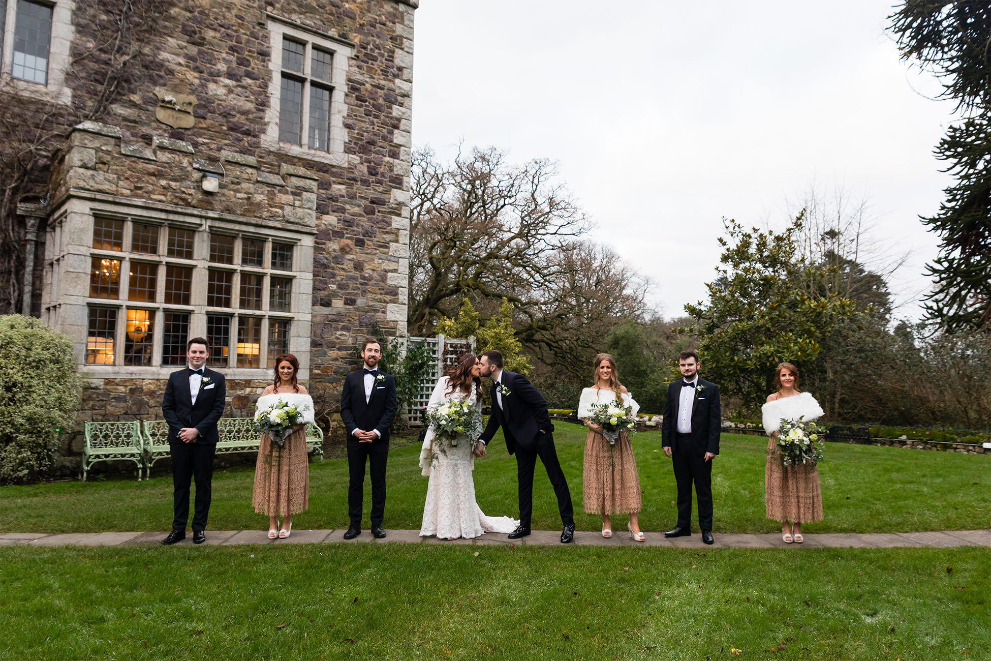 bridal party waterford castle wedding photography