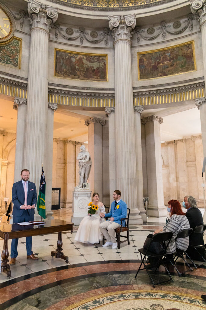 Socially Distanced Covid 19 Wedding Ceremony at City Hall Dublin