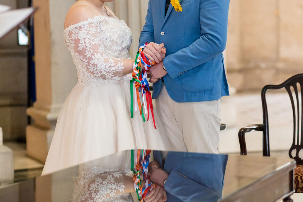 Socially Distanced Covid 19 Wedding Ceremony at City Hall Dublin Handfasting