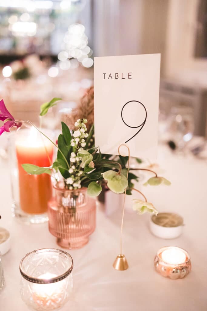 Simple table numbers Dublin wedding