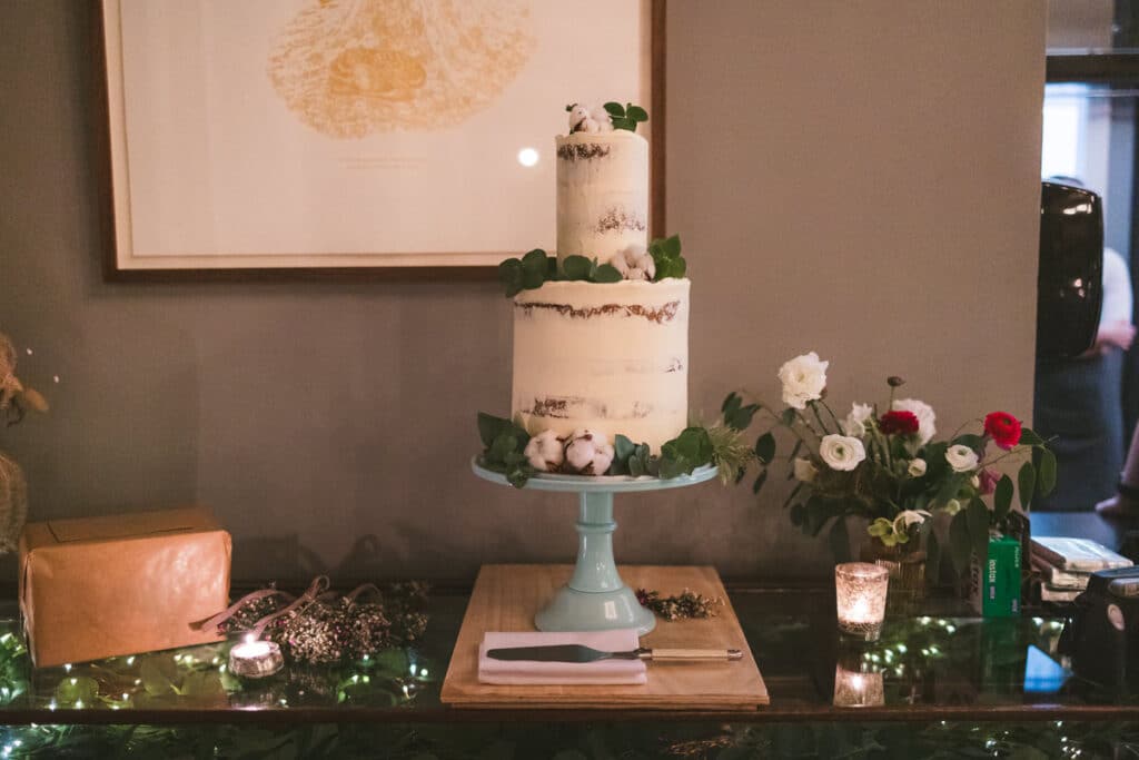 3 tier Wedding Cake setup Fallon & Byrne