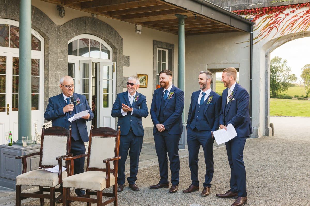 Clonabreany House Wedding Speeches outside