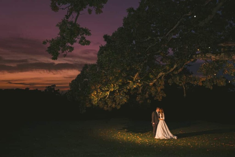 Night time tree photograph at Rathsallagh House, Wicklow Wedding