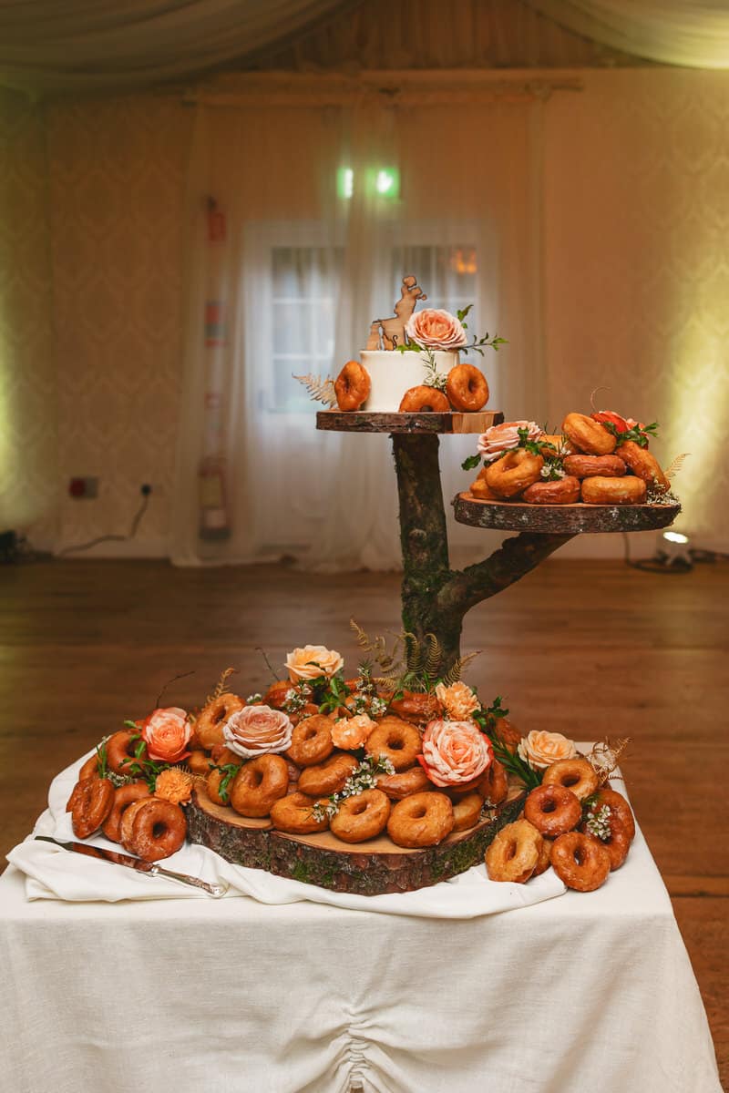 wedding cake donuts at Autumn Rathsallagh House Wicklow Wedding