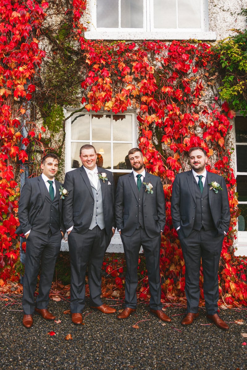 groomsmen at Autumn Rathsallagh House Wicklow Wedding