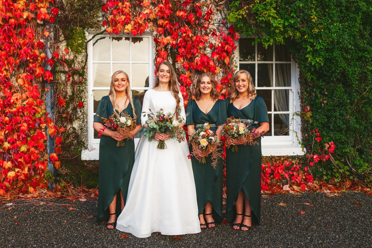 Bridesmaids at Autumn Rathsallagh House Wicklow Wedding