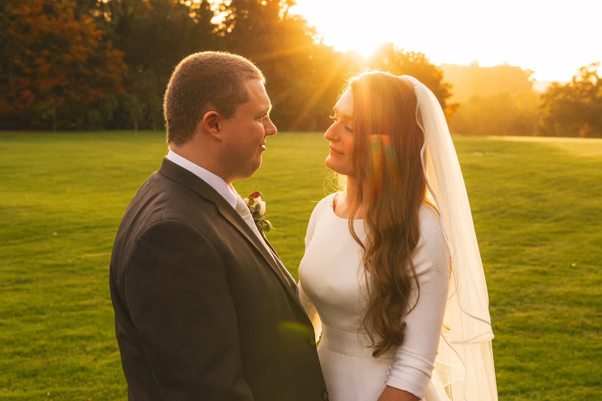 Couples portraits at sunset at Rathsallagh House Wicklow Wedding