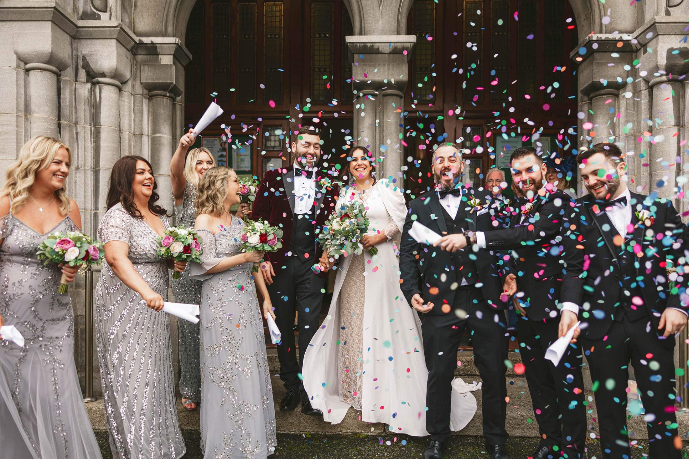 confetti exit church wedding ireand