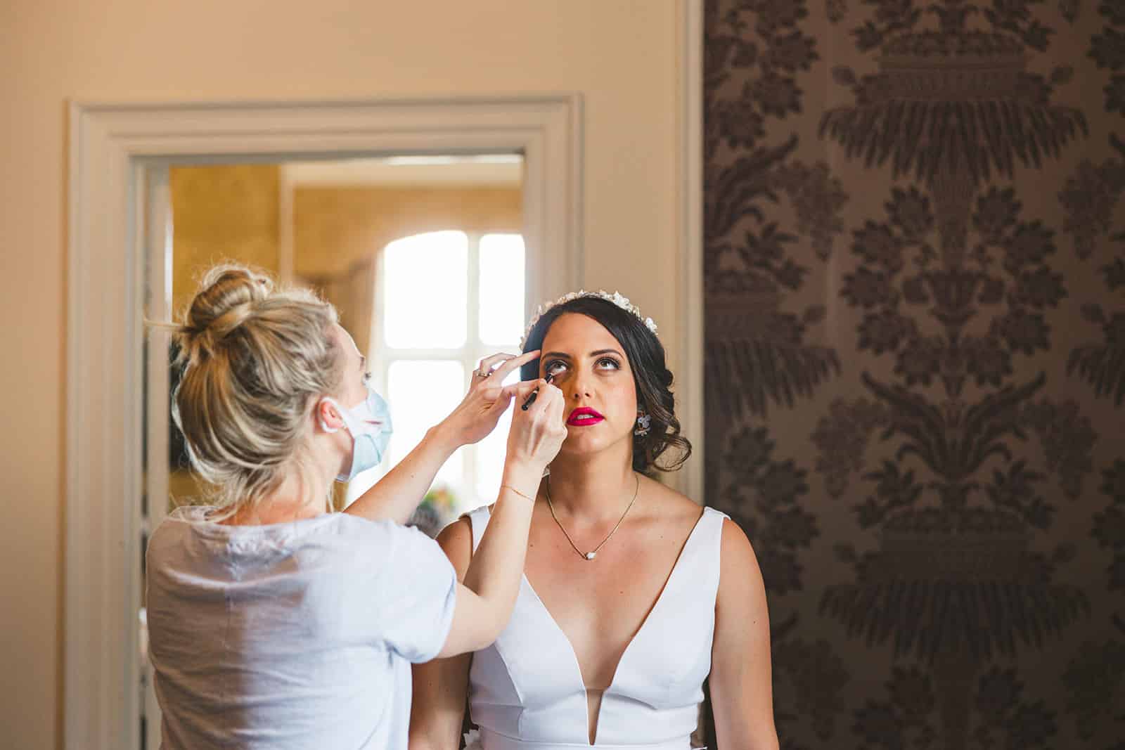Bride finishing touches in Waterford Castle